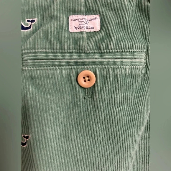 Vineyard Vines Boy’s Whale Embroidered Corduroy Club Pants Green Size 12 - Picture 4 of 5